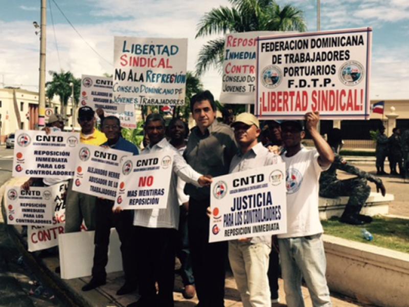 Antonio Fritz with ADCA members after his arrest in Dominican Republic