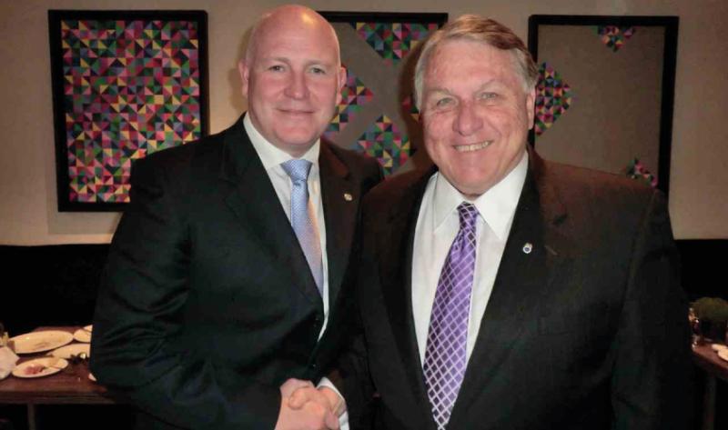 Steve Cotton (L) and James Hoffa 