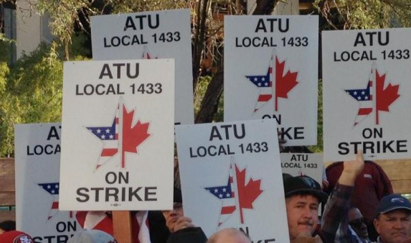 ATU bus workers on strike