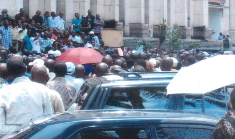 Protestors opposing DRC privatisation plans