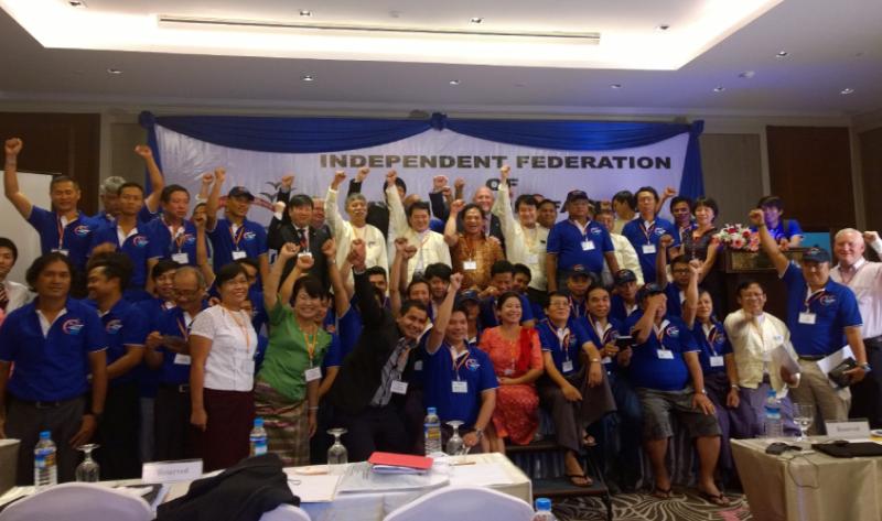 Steve Cotton with IFOMS activists at inaugural congress