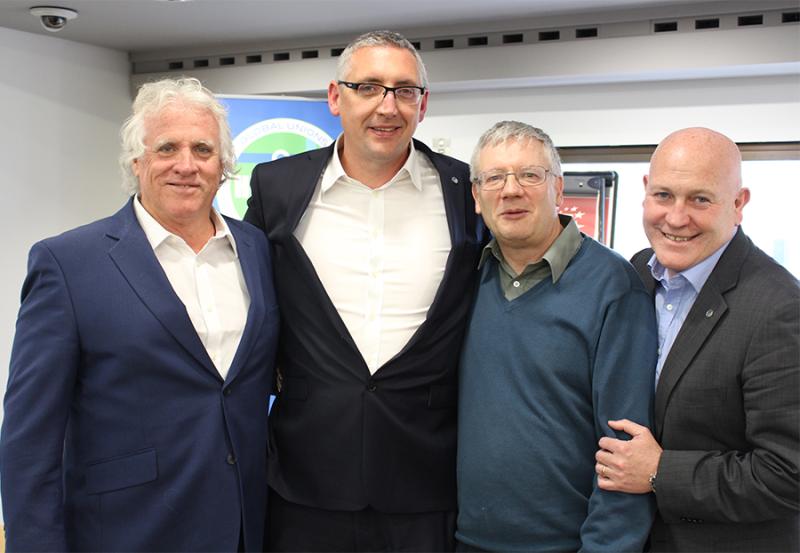 Paddy Crumlin, Rob Johnston, Stuart Howard and Steve Cotton