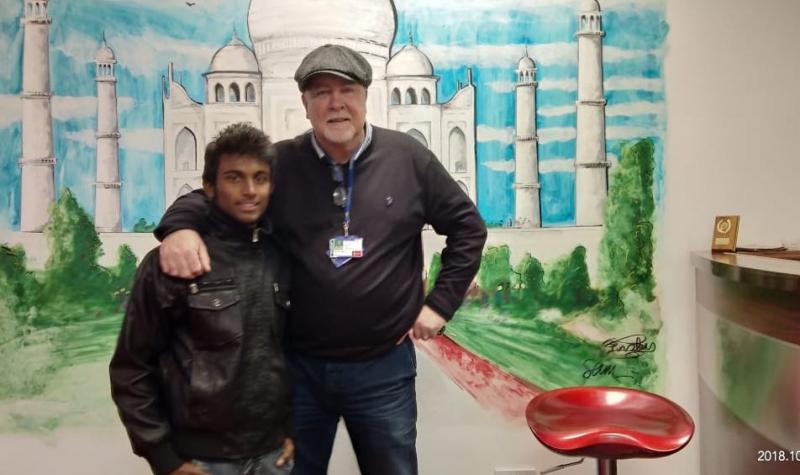 One of the India seafarers, Vasanth, and Tommy Molloy