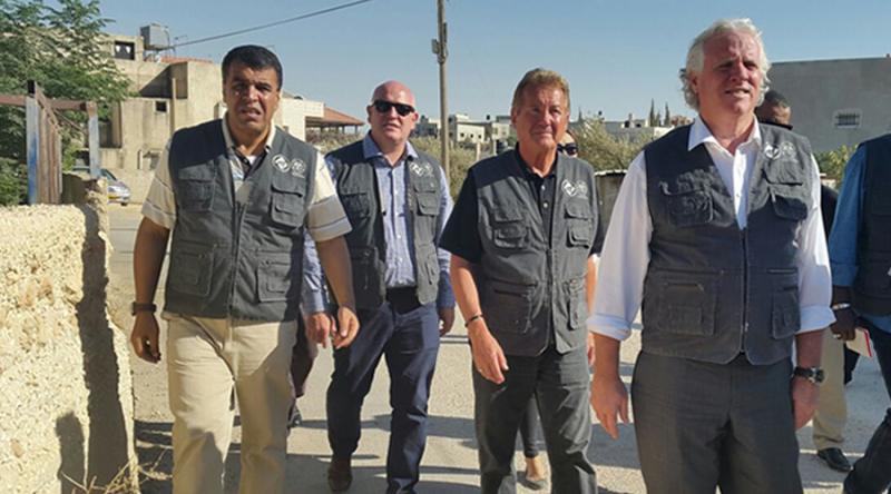 L-R Mamadou Diallo, Steve Cotton, Peter Kennedy and Paddy Crumlin during their Palestine visit