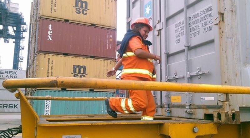 Dockworker at APM Terminal in Callao, Peru