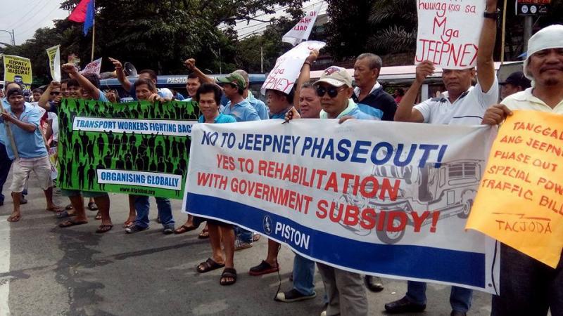 PISTON activists protest over jeepney changes, Philippines