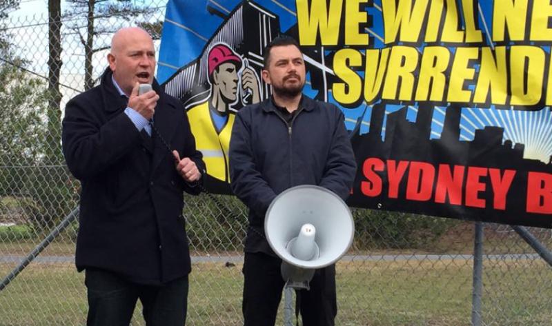 Steve Cotton addresses Caltex protest rally in Australia