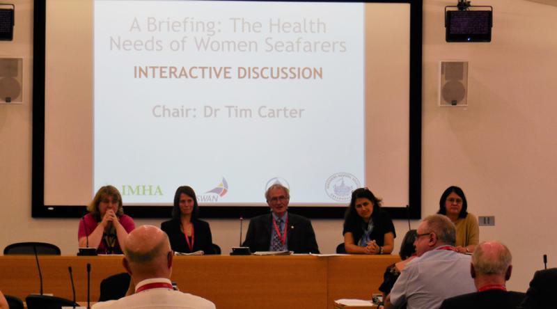 L-R Natalie Shaw, Olivia Swift, Tim Carter, Ilona Denisenko and Jacqueline Smith at women seafarers’ health briefing